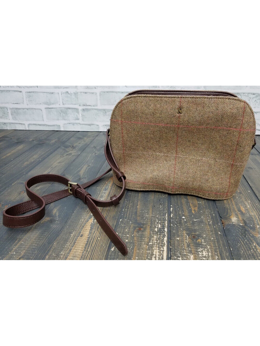 Joules Adeline Dome Brown Tweed Crossbody Handbag Bag with Strap
